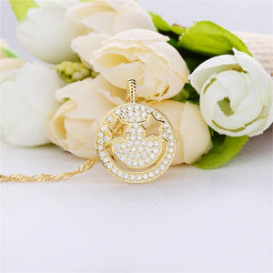 Necklace Shiny Smiley silver 925 zircon