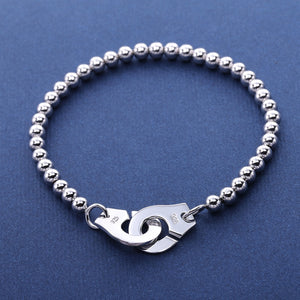 Bracelet Handcuffs Marbles silver 925