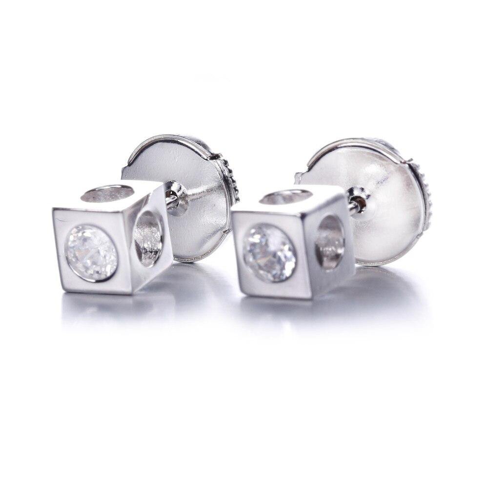 Earrings shiny cube silver 925 - Maison Ming