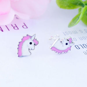 Earrings unicorn silver 925 and zircon - Maison Ming