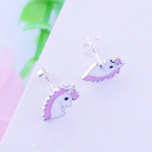 Earrings unicorn silver 925 and zircon - Maison Ming