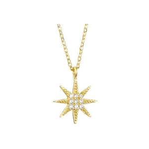 Necklace Snowflake silver 925 zircon