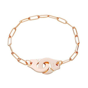 Bracelet handcuff chain silver 925 zircon - Maison Ming