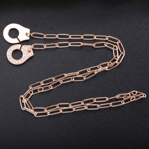 Necklace Handcuff  Big Link silver 925 zircon