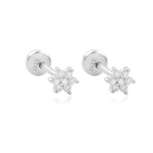 Earrings Shiny Stars silver 925 zircon