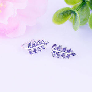 Earrings silvery foliage silver 925 - Maison Ming