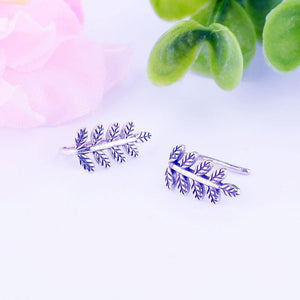 Earrings silvery foliage silver 925 - Maison Ming