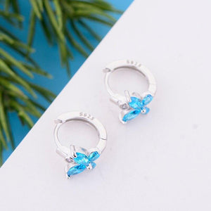 Earrings Blue Butterfly silver 925 zircon - Maison Ming