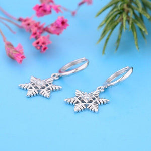 Earrings Snowflake silver 925 zircon - Maison Ming