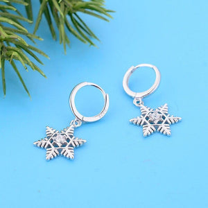 Earrings Snowflake silver 925 zircon - Maison Ming