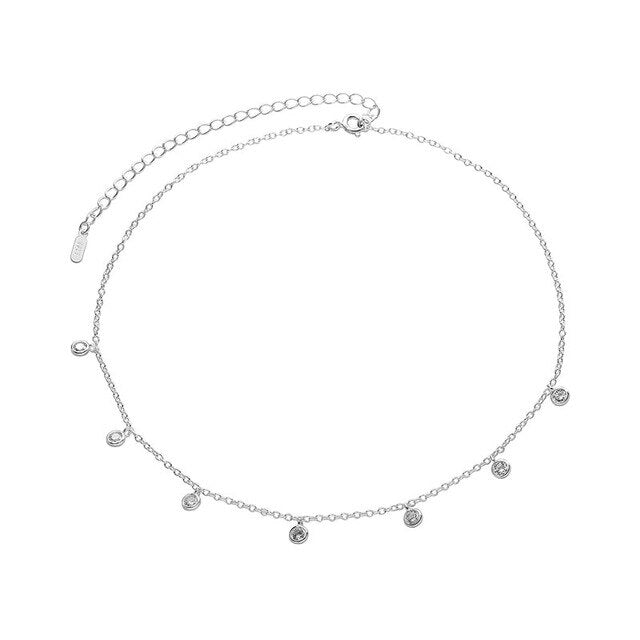 Necklace 7 Diamonds silver 925 zircon