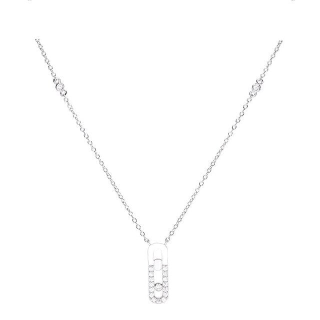 Necklace Locked silver 925 zircon