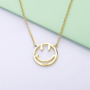 Necklace Smiley Golden silver 925