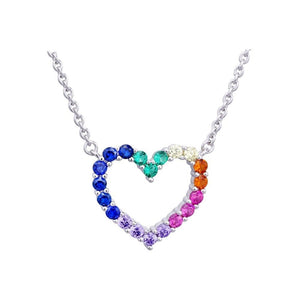 Necklace Heart Got Colors silver 925 zircon