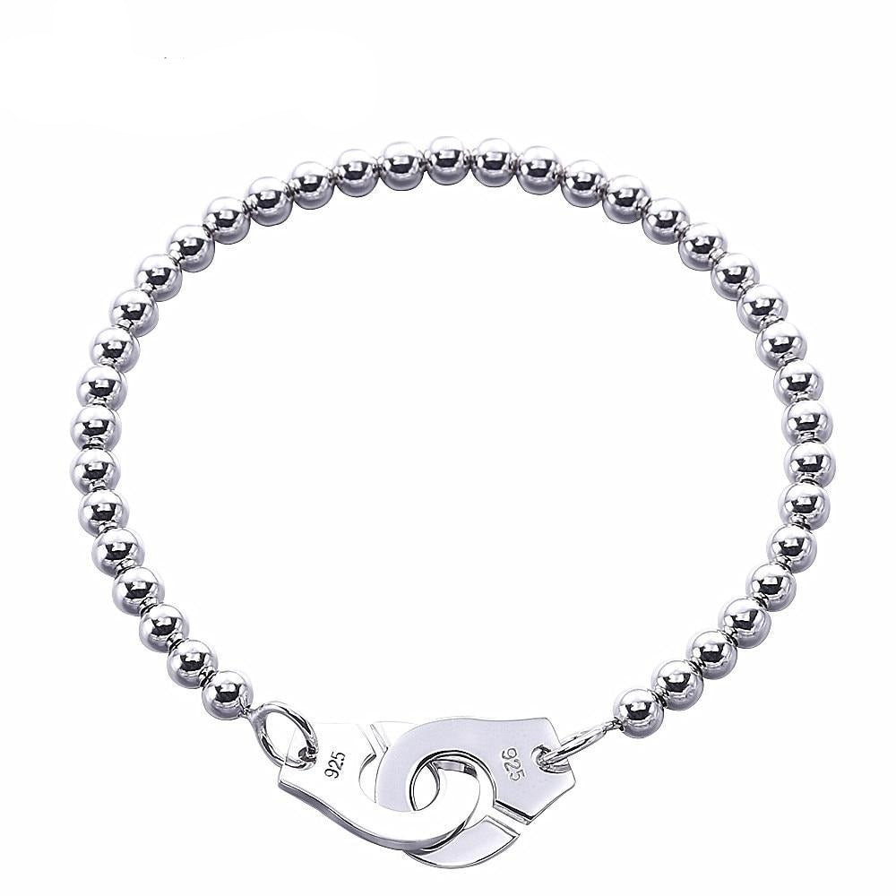 Bracelet Handcuffs Marbles silver 925